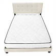 Pemberly Row Queen Platform Bed Frame Upholstered in Beige Linen Look