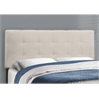 Pemberly Row Queen Platform Bed Frame Upholstered in Beige Linen Look