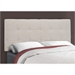 Pemberly Row Full Size Platform Bed Frame Upholstered in Beige Linen Look