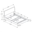 Pemberly Row Queen Platform Bed with Chrome Legs in White Leather Look