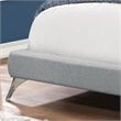 Pemberly Row Queen Platform Bed with Chrome Legs in Grey Linen