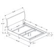 Pemberly Row Queen Platform Bed with Chrome Legs in Grey Linen