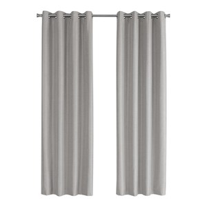Pemberly Row 52&quotW x 95&quotH Blackout Thermal Insulated Curtain Set of 2 in Silver