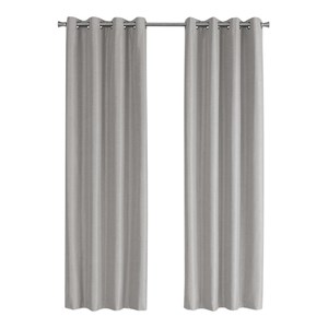 Pemberly Row 52&quotW x 84&quotH Blackout Thermal Insulated Curtain Set of 2 in Silver