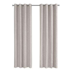 Pemberly Row 52&quotW x 95&quotH Room Darkening Micro Suede Curtain Set of 2 in Ivory