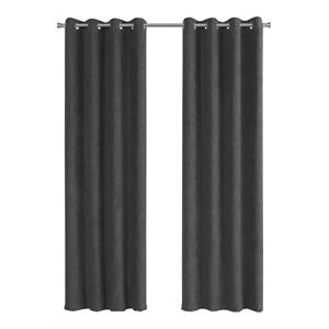 Pemberly Row 54&quotW x 95&quotH Room Darkening Micro Suede Curtain Set of 2 in Gray