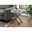 Pemberly Row Retro Glam Accent Table with Drawer in Gray and Black Nickel