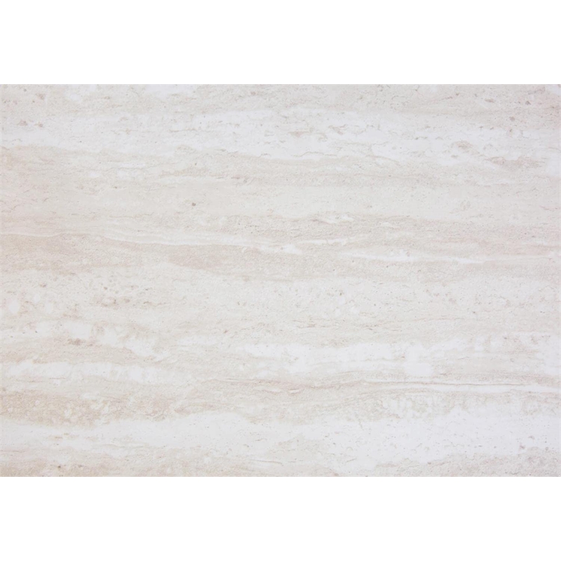 Pemberly Row Retro Accent Table with 2 Drawers in Beige Marble Look