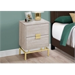 Pemberly Row Retro Accent Table with 2 Drawers in Beige Marble Look