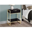 Pemberly Row Accent Table with Drawer and Shelf in Espresso and Gold