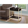 Pemberly Row Accent Table with Drawer and Shelf in Espresso and Gold