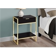Pemberly Row Accent Table with Drawer and Shelf in Espresso and Gold