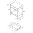 Pemberly Row Accent Table with Drawer and Shelf in Gray and Chrome