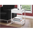 Pemberly Row Accent Table with Drawer and Shelf in Glossy White