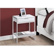 Pemberly Row Accent Table with Drawer and Shelf in Glossy White
