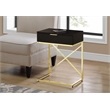 Pemberly Row Accent Table with Drawer and X-Design Frame in Cappuccino