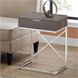 Pemberly Row Accent Table with Drawer and X-Design Frame in Dark Taupe