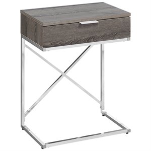 Pemberly Row Accent Table with Drawer and X-Design Frame in Dark Taupe