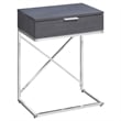 Pemberly Row Accent Table with Drawer and X-Design Frame in Grey