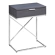 Pemberly Row Accent Table with Drawer and X-Design Frame in Grey