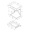 Pemberly Row Accent Table with Drawer and X-Design Frame in Grey