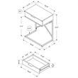 Pemberly Row Accent Table with Drawer and X-Design Frame in Beige Marble
