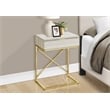 Pemberly Row Accent Table with Drawer and X-Design Frame in Beige Marble