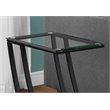 Pemberly Row Z-Shaped Accent Table with Tempered Glass Top in Black