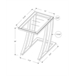 Pemberly Row Z-Shaped Accent Table with Tempered Glass Top in Black