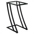 Pemberly Row Z-Shaped Accent Table with Tempered Glass Top in Black