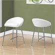 Pemberly Row Set of 2 Counter Height Bar Stools in White Leather Look