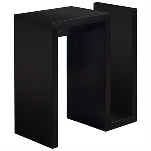 Pemberly Row Compact Accent Table with Side Storage Slot in Espresso
