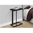 Pemberly Row Engineered Wood C-Shaped End Table in Black Laminate