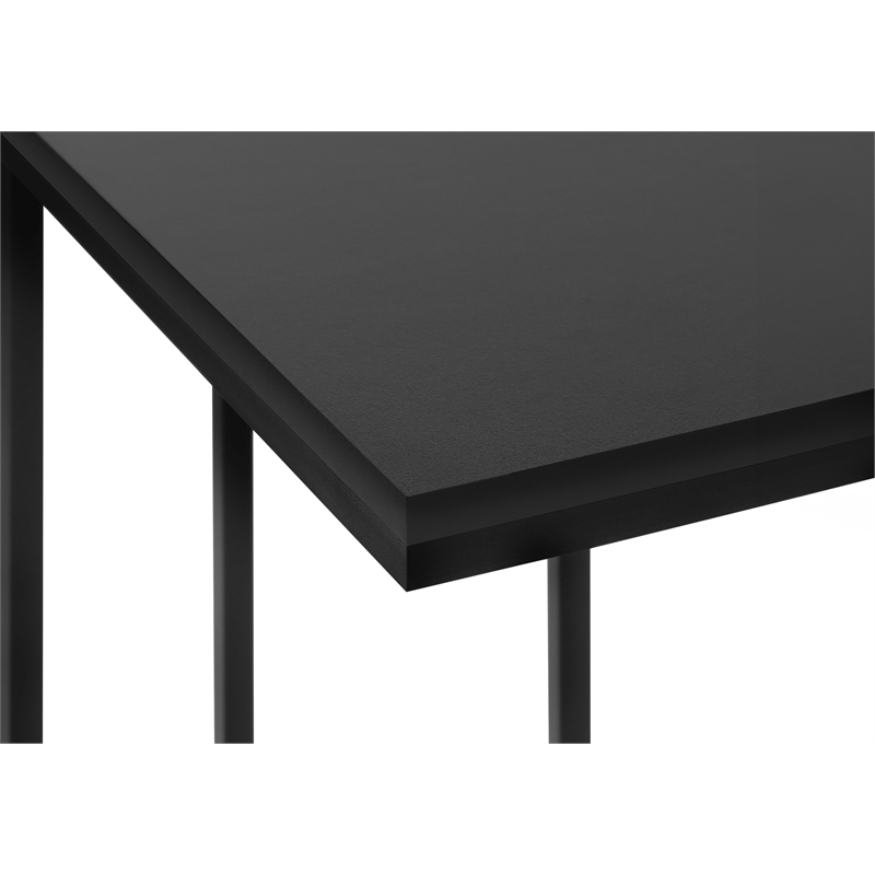 Pemberly Row Engineered Wood C-Shaped End Table in Black Laminate