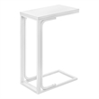 Pemberly Row C-Shaped Accent Table with White Metal Base and Surface