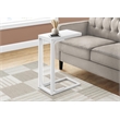 Pemberly Row C-Shaped Accent Table with White Metal Base and Surface