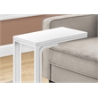 Pemberly Row C-Shaped Accent Table with White Metal Base and Surface