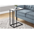 Pemberly Row C-Shaped End Table with Black Metal Base in White