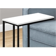 Pemberly Row C-Shaped End Table with Black Metal Base in White