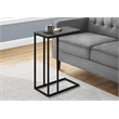 Pemberly Row C-Shaped End Table with Black Metal Base in Gray Stone Look