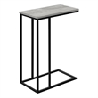 Pemberly Row C-Shaped End Table with Black Metal Base in Gray Wood Look