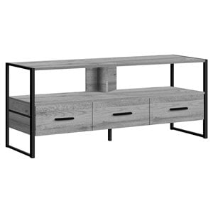 Pemberly Row 48&quot Industrial TV Stand with 3 Drawers in Gray Wood Look