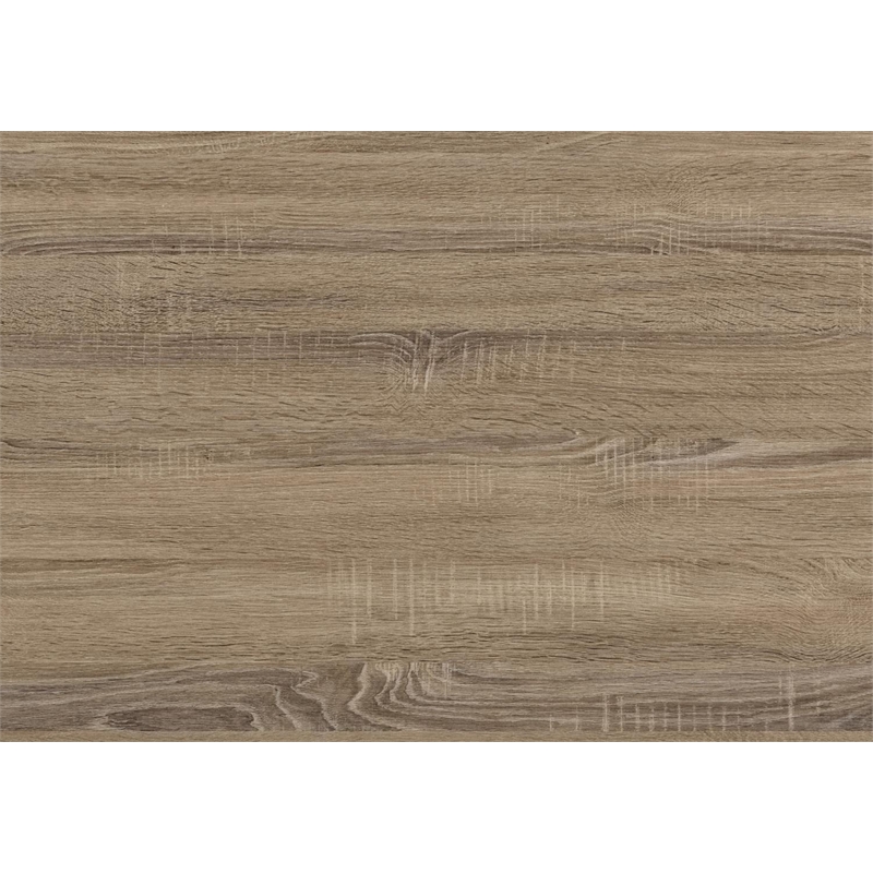 Pemberly Row C-Shaped Accent Table with Drawer in Dark Taupe Wood Look