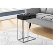 Pemberly Row C-Shaped Accent Table with Drawer in Black and Silver