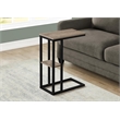 Pemberly Row C-Shaped Accent Table with Shelf in Dark Taupe Wood Look
