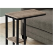 Pemberly Row C-Shaped Accent Table with Shelf in Dark Taupe Wood Look