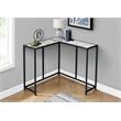 Pemberly Row L-Shaped Corner Console Table in White Marble Look