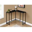 Pemberly Row L-Shaped Corner Console Table in Black Marble Look