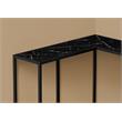 Pemberly Row L-Shaped Corner Console Table in Black Marble Look