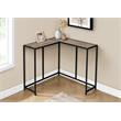 Pemberly Row L-Shaped Corner Console Table in Dark Taupe Wood Look